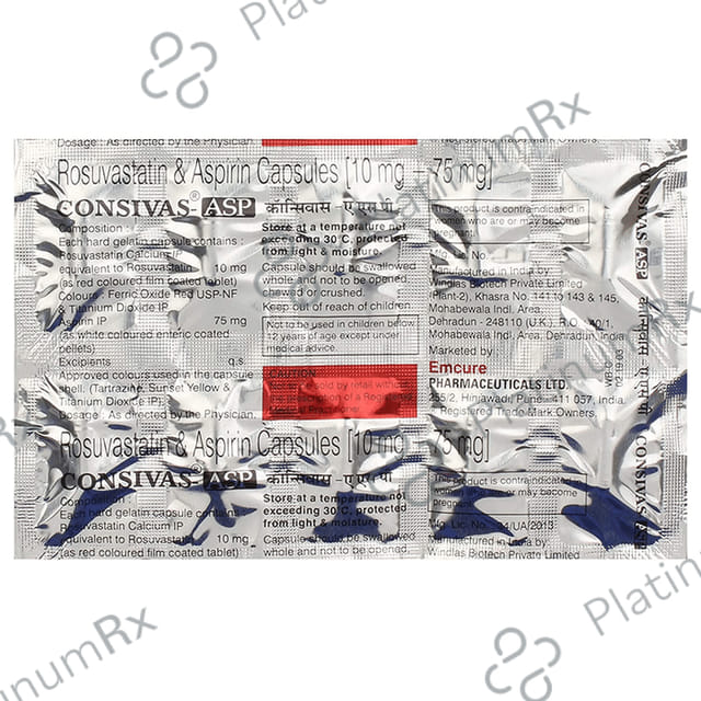 Consivas Asp 75/10mg Capsule 10s