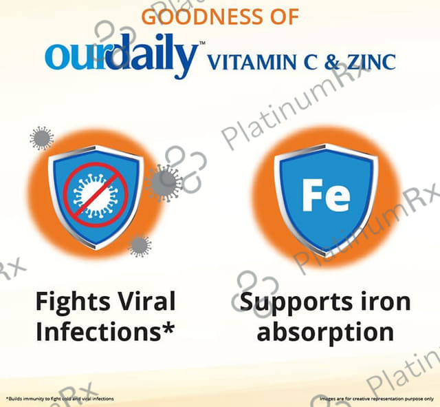 OurDaily Vitamin C & Zinc Lemony Orange Chewable Tablet 15s