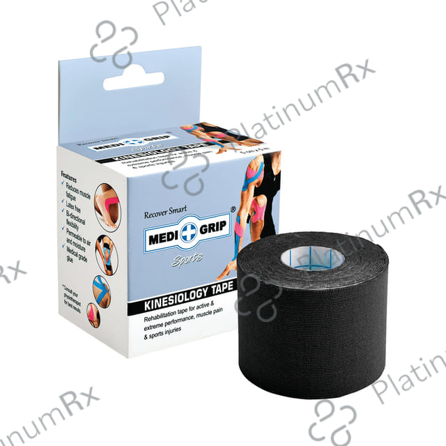 Medigrip Sports Kinesiology Tape 5cm x 5m Black