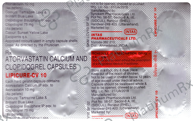 Lipicure CV 10/75mg Capsule 10s