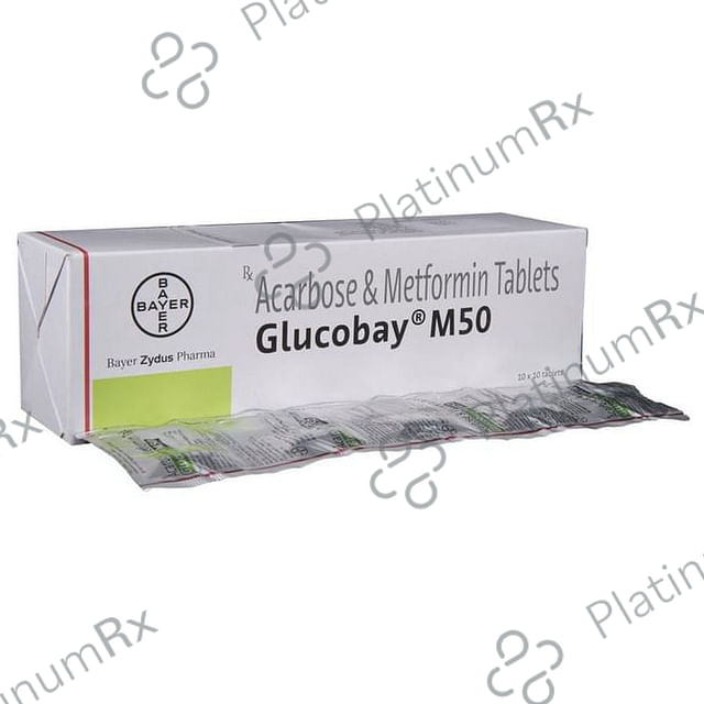 Glucobay M50 50/500mg Tablet 10s