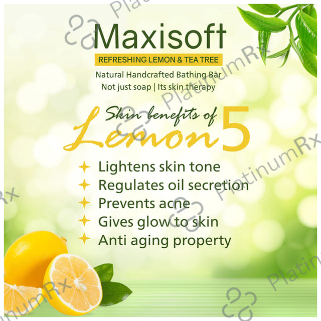 Maxisoft Refreshing Lemon & Tea Tree Bathing Bar (75gm Each) 3 units