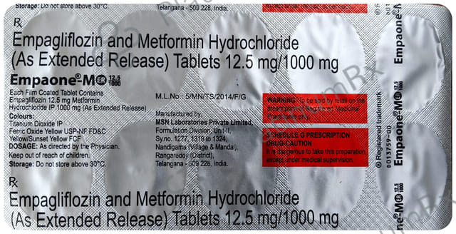 Empaone M ER 12.5/1000mg Tablet 10s