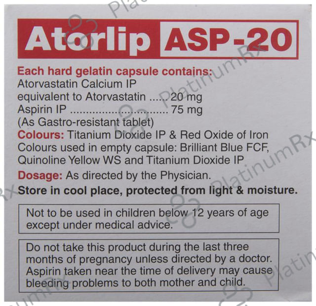 Atorlip ASP 20/75mg Capsule 10s