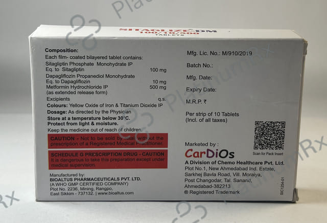 Sitaglize DM 100/10/500mg Tablet ER 10s