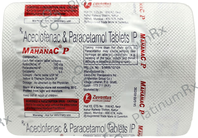Mahanac P 100/325mg Tablet 10s