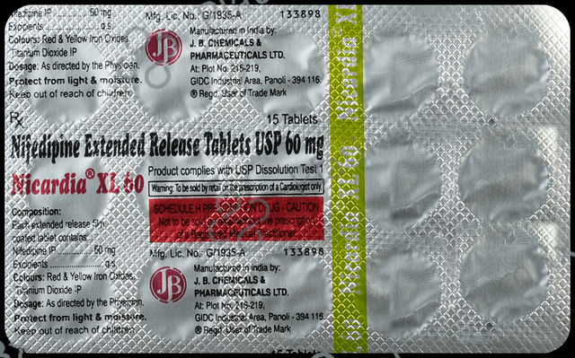 Nicardia XL 60mg Tablet ER15s