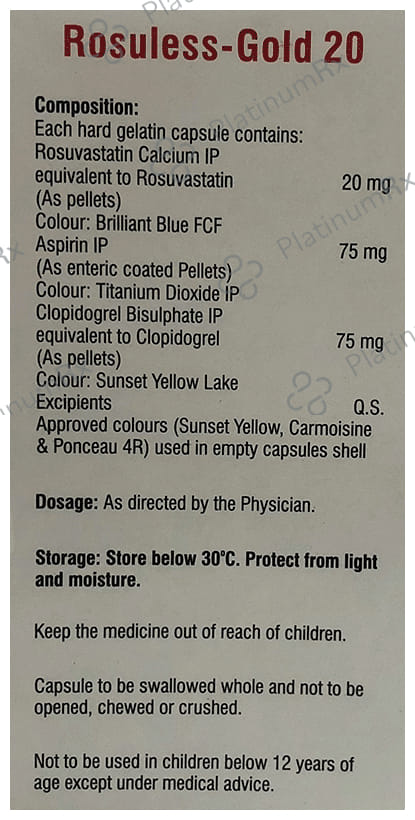 Rosuless Gold 20/75/75mg Capsule 15s