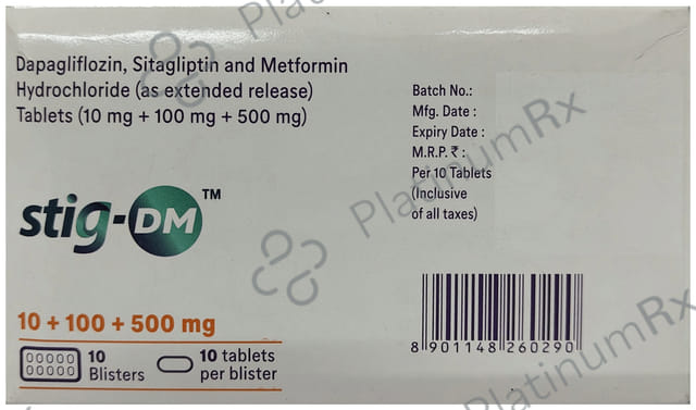Stig DM 10mg/500mg/100mg Tablet ER