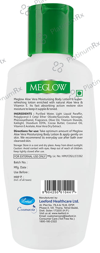 Meglow Moisturising Body Lotion Aloe vera