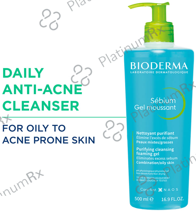 Bioderma Sebium Gel Moussant Purifying Cleansing Foaming Gel Combination to Oily Skin