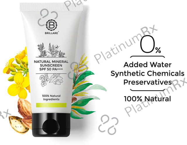 Brillare Natural Mineral SPF 50 PA+++ Sunscreen 50gm