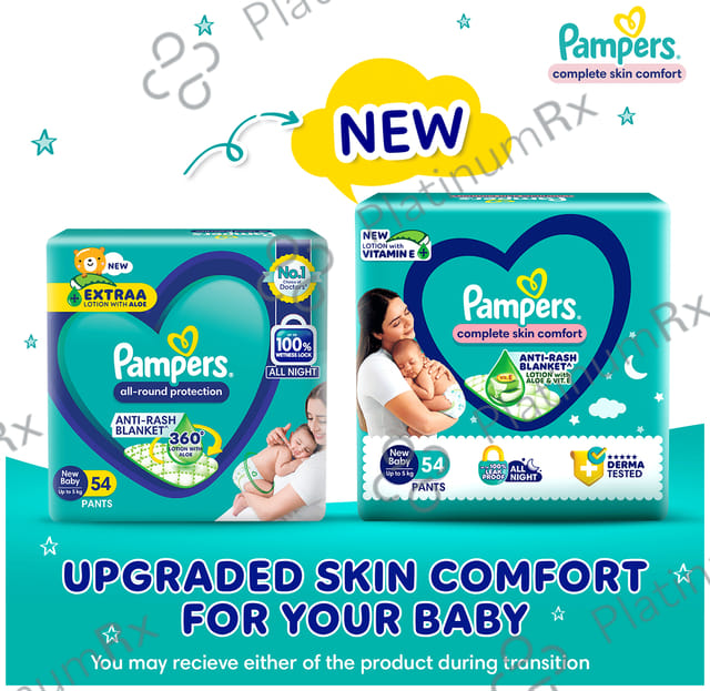 Pampers All Round Protection Anti Rash Blanket Diaper Lotion NB 54s