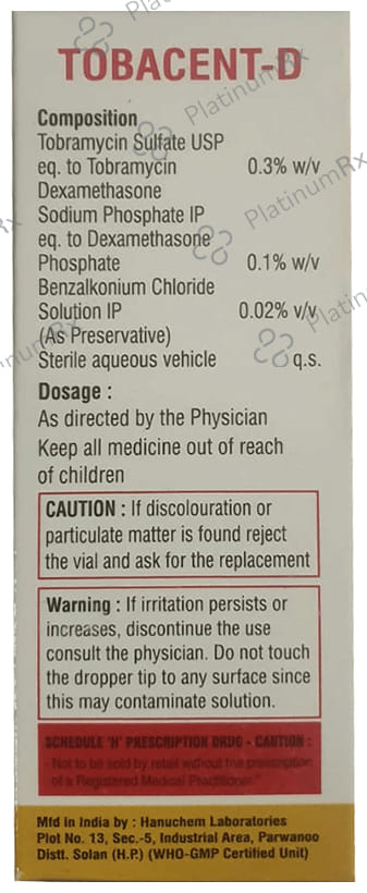 Tobacent D Ophthalmic Solution 10ml