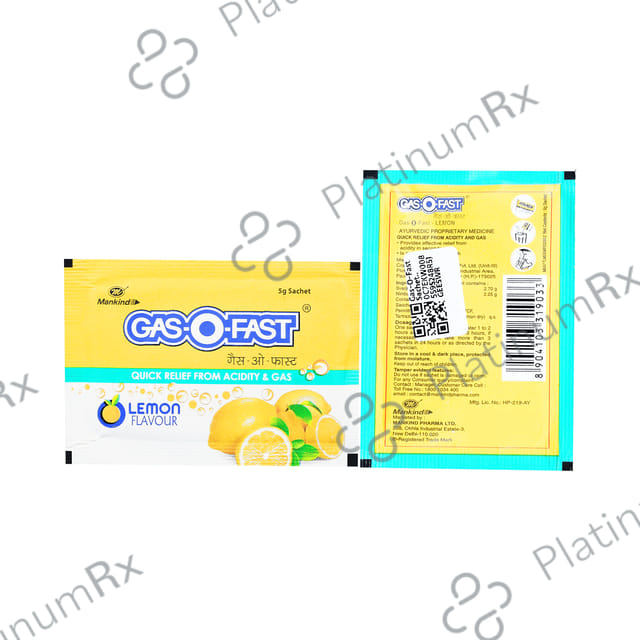 Gas O Fast Lemon Sachet 5gm