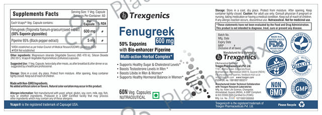 Trexgenics Fenugreek Veg Capsule