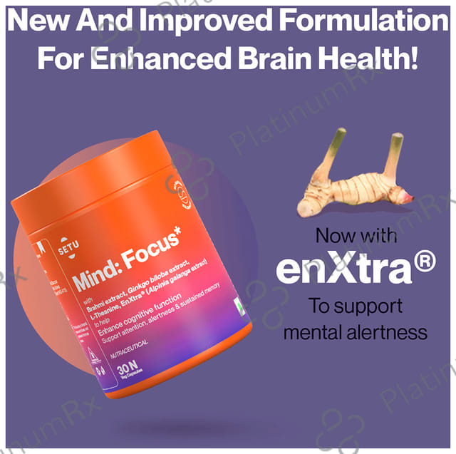 Setu Mind:Focus Veg Capsule with L-Theanine, Brahmi & Ginkgo Biloba