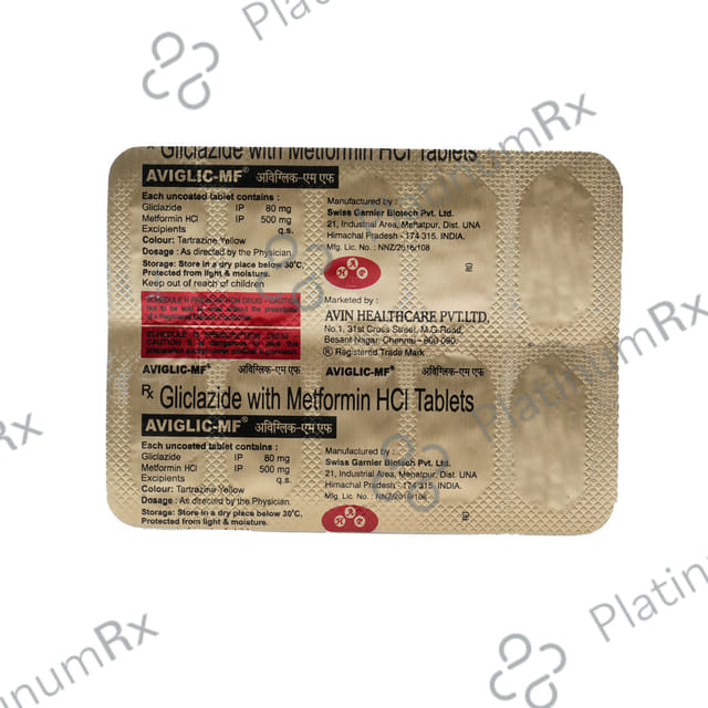 Aviglic MF 80 mg/500 mg Tablet