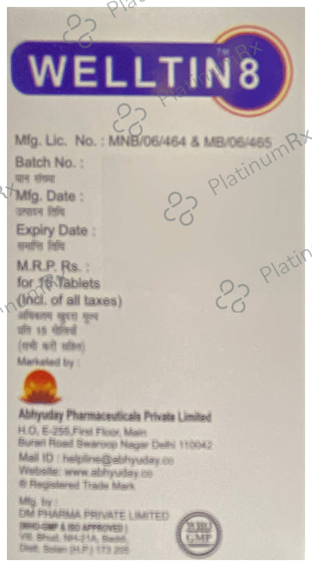 Welltin 8mg Tablet 15s