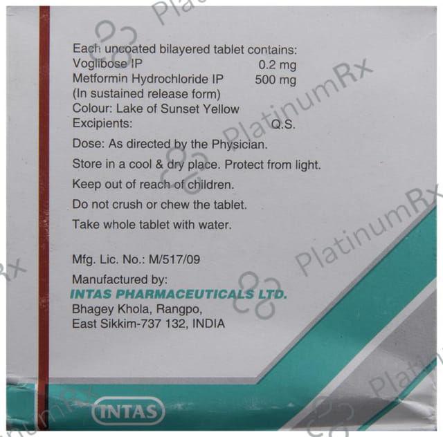 Voglitab M 0.2 500/0.2mg Tablet SR 15s