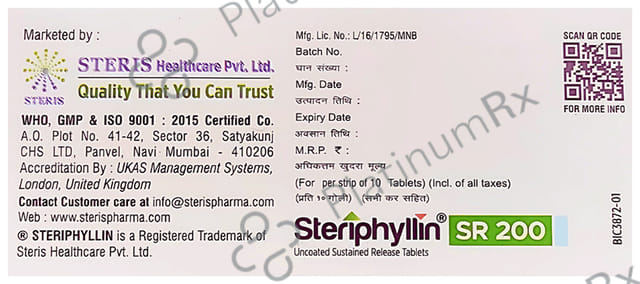 Steriphyllin SR 200mg Tablet 10s