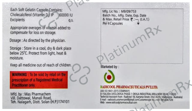 Radcal D 60K Soft Gelatin Capsule 4s