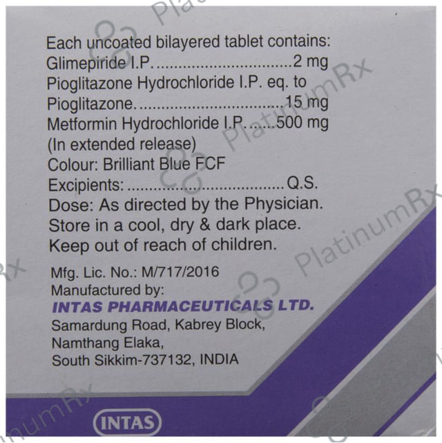 Zoryl MP 2 2/500/15mg Tablet ER 15s