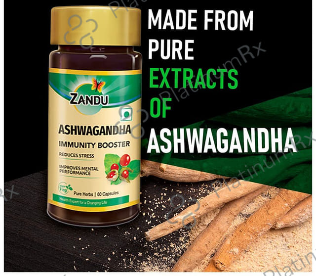Zandu Ashwagandha Capsule - For Immunity, Stress & Mental Performance
