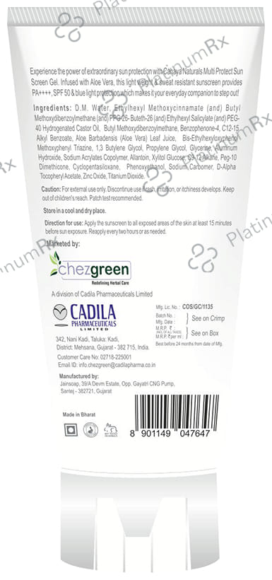 Cahaya Multi Protect SPF 50 Sunscreen Gel 50ml