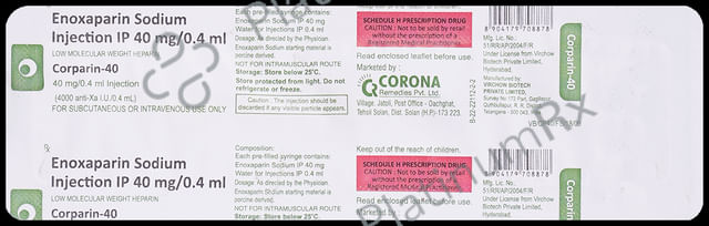 Corparin 40mg Prefilled Syringe 0.4ml