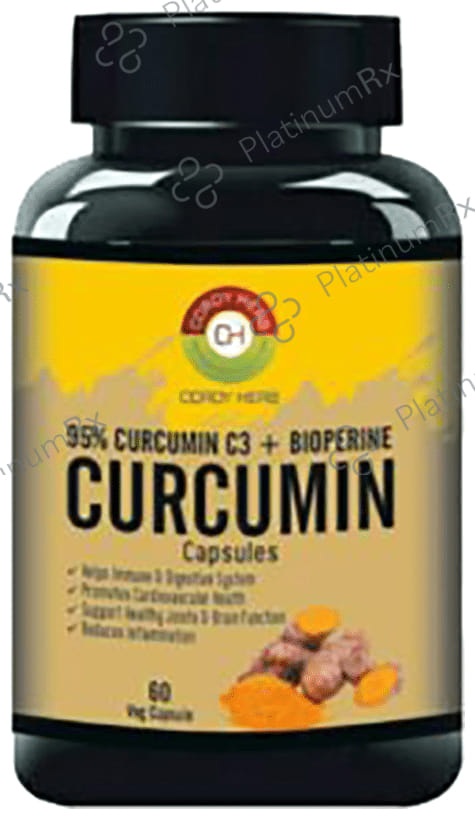 Cordy Herb 95% Curcumin C3 + Bioperine Curcumin Veg Capsule for Immune Support,Helps Reduce Inflammation and Pain, Antioxidant & Anti-inflammatory 60 vegicaps