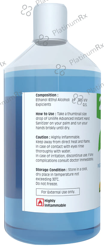 Unilife Advanced Instant Liquid Hand Sanitizer Refreshing Lemon 500 Sanitizer