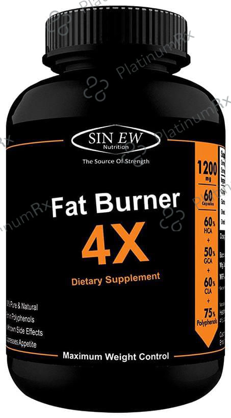 Sinew Nutrition Natural Fat Burner 4X (Green Tea, CLA, Green Coffee & Garcinia Cambogia Extract) - 1200mg
