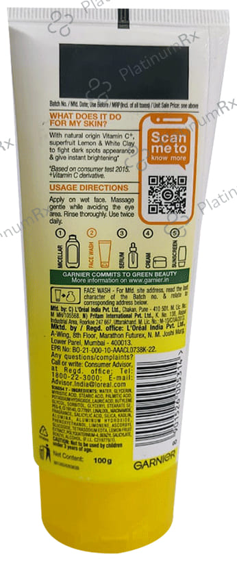 Garnier Skin Naturals Bright Complete Duo Action Face Wash