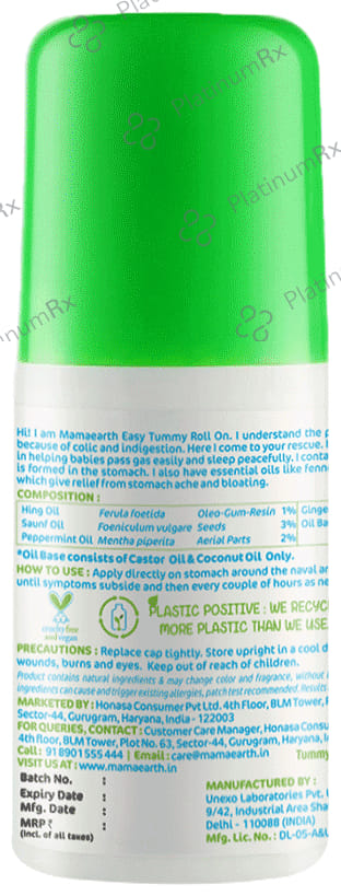 Mamaearth Easy Tummy Roll On with Hing & Fennel Oil - Relieves Indigestion & Colic