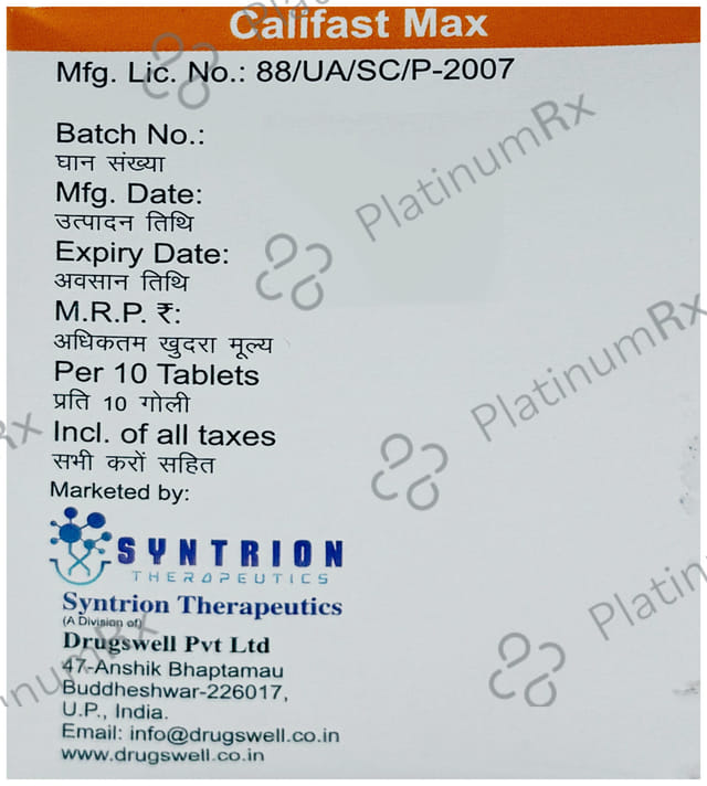 Califast Max Tablet 10s