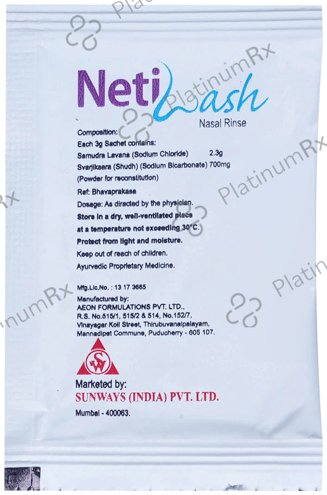 Netiwash Nasal Rinse 700/2300mg Sachet 30s