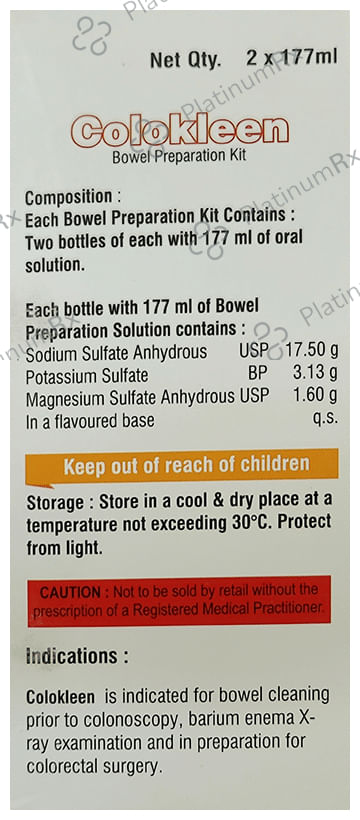 Colokleen Bowel Prepration Kit (177ml Each) Orange