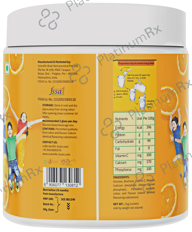 Healthy You Glucose Instant Drink with Vitamin C Orange Powder 1 kg