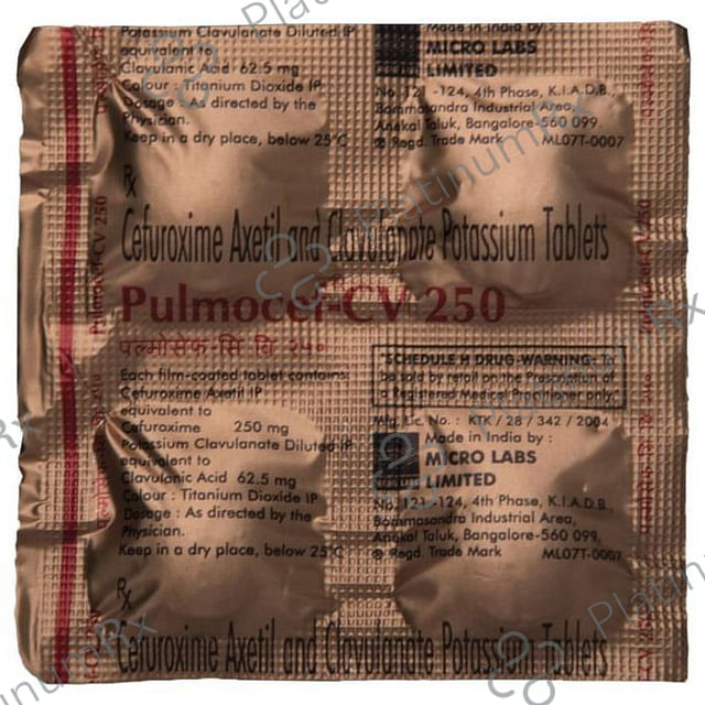 Pulmocef CV 250/62.50mg Tablet 10s