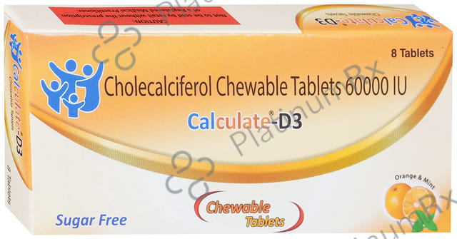 Calculate D3 Chewable Tablet Orange & Mint Sugar Free Flavour 8s