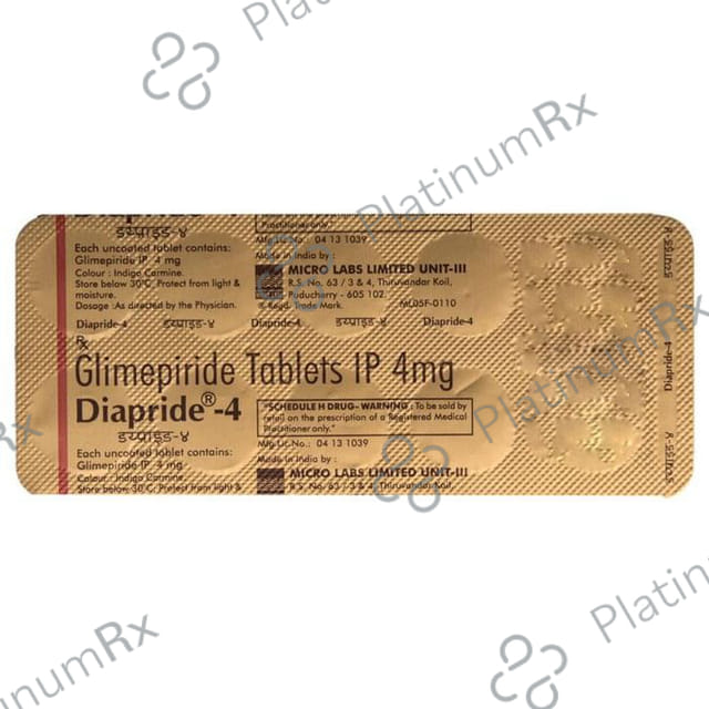 Diapride 4mg Tablet 10s