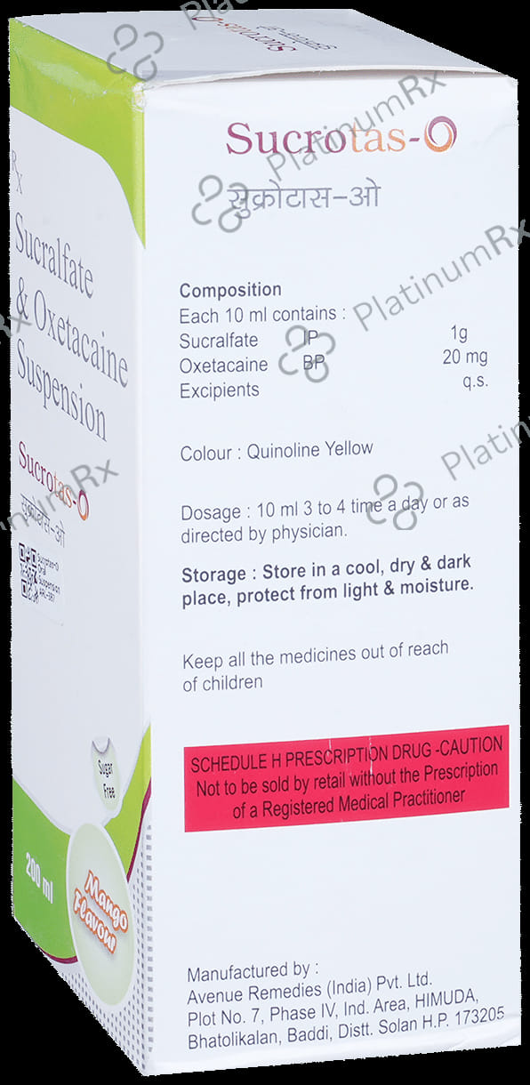 Sucrotas O Oral Suspension Sugar Free 200ml