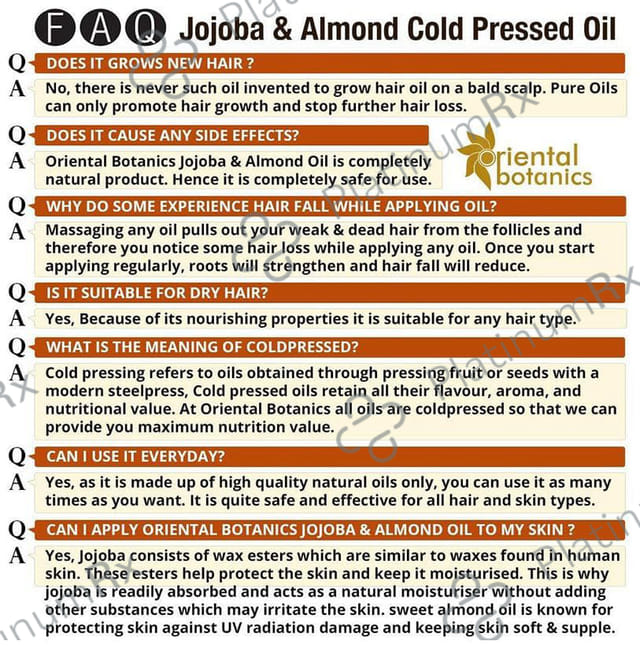 Oriental Botanics Jojoba & Almond Cold Pressed Oil
