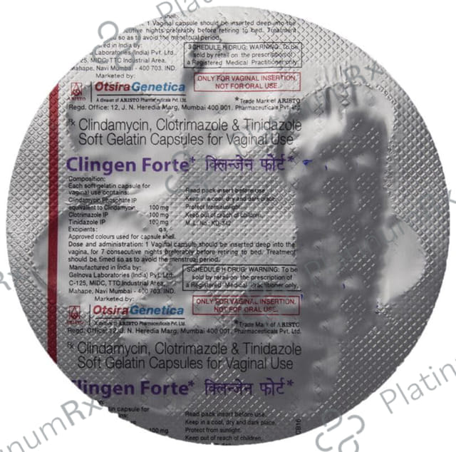 Clingen Forte 100/100/100mg Vaginal Capsule 7s