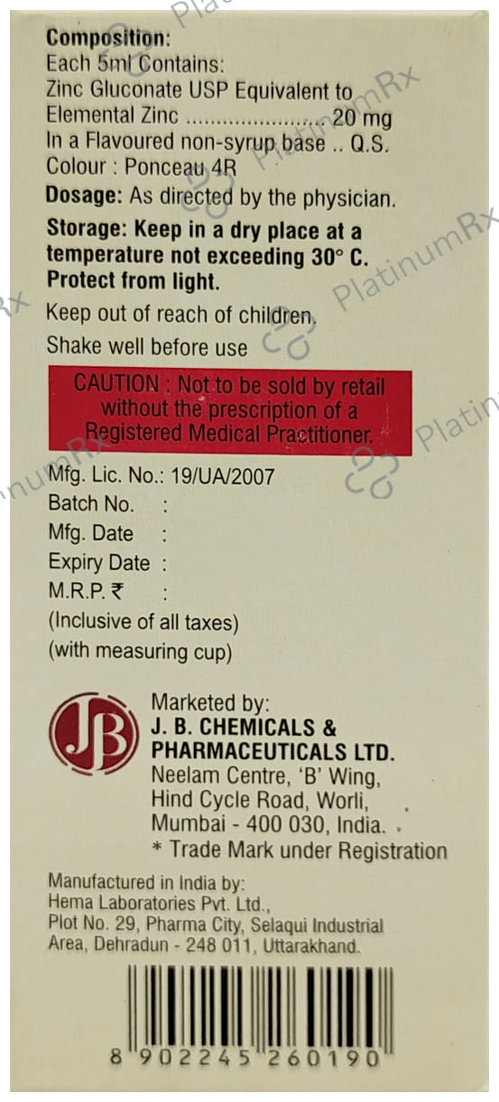 Z&D 20mg Syrup 100ml