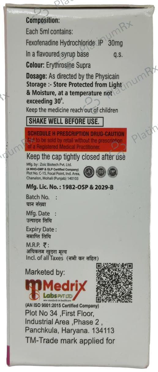 Fexosafe 30mg/5ml Oral Suspension
