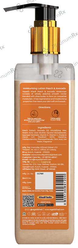Vagad's Khadi Herbal Moisturising Lotion Peach and Avacado