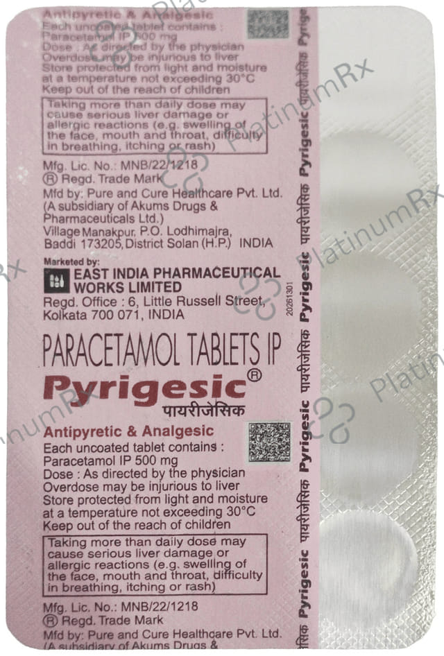 Pyrigesic 500mg Tablet 15s