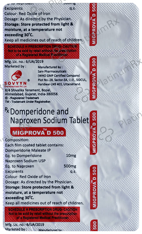 Migprova D 500mg Tablet 10s